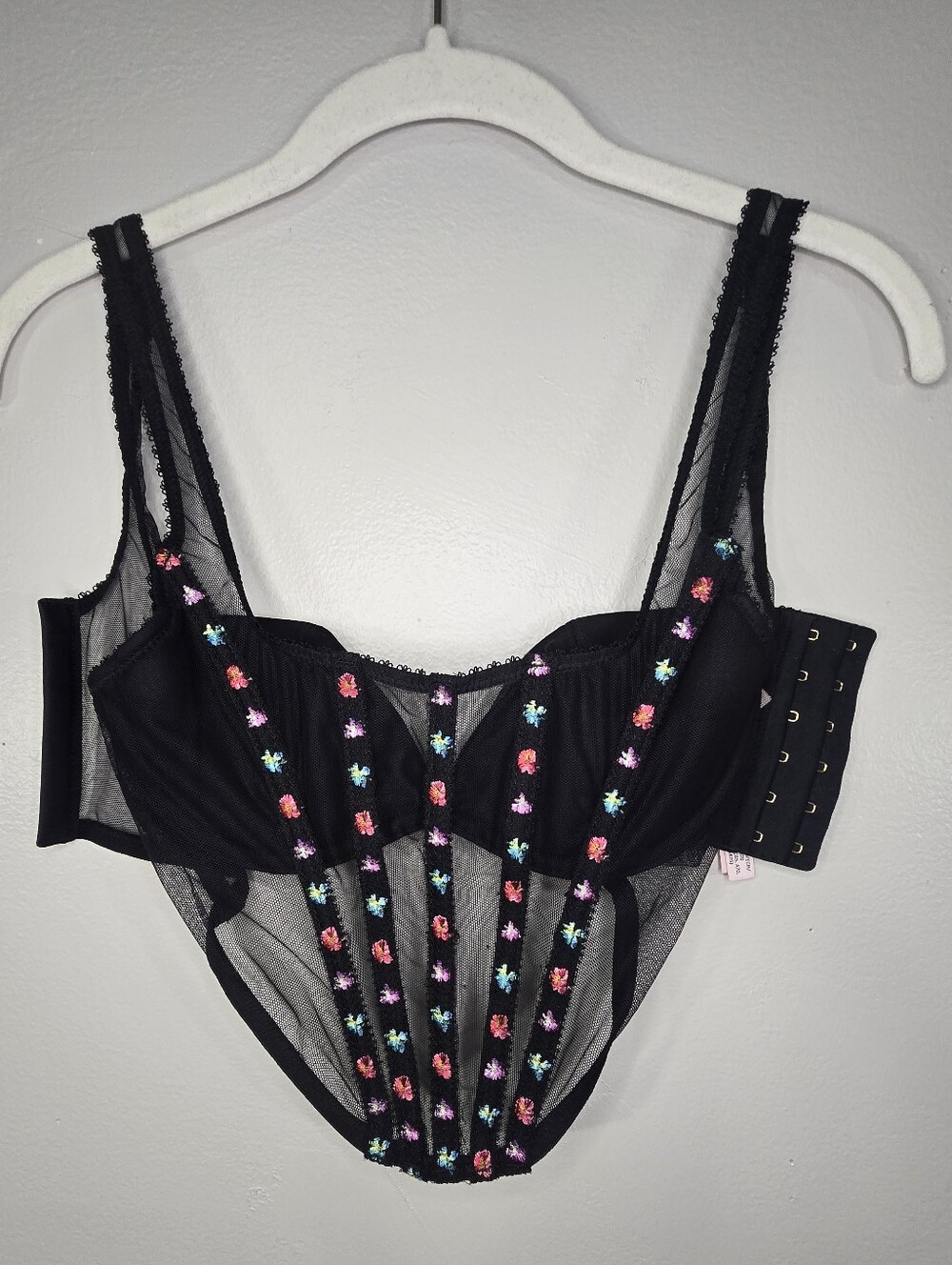 VS Very Sexy Dark Blossom Embroidery Corset Top - XS
